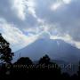 der Vulkan Popocatepetl (5465m) in den Wolken, nur einen kurzen Blick konnten wir auf den rauchenden Vulkan erhaschen